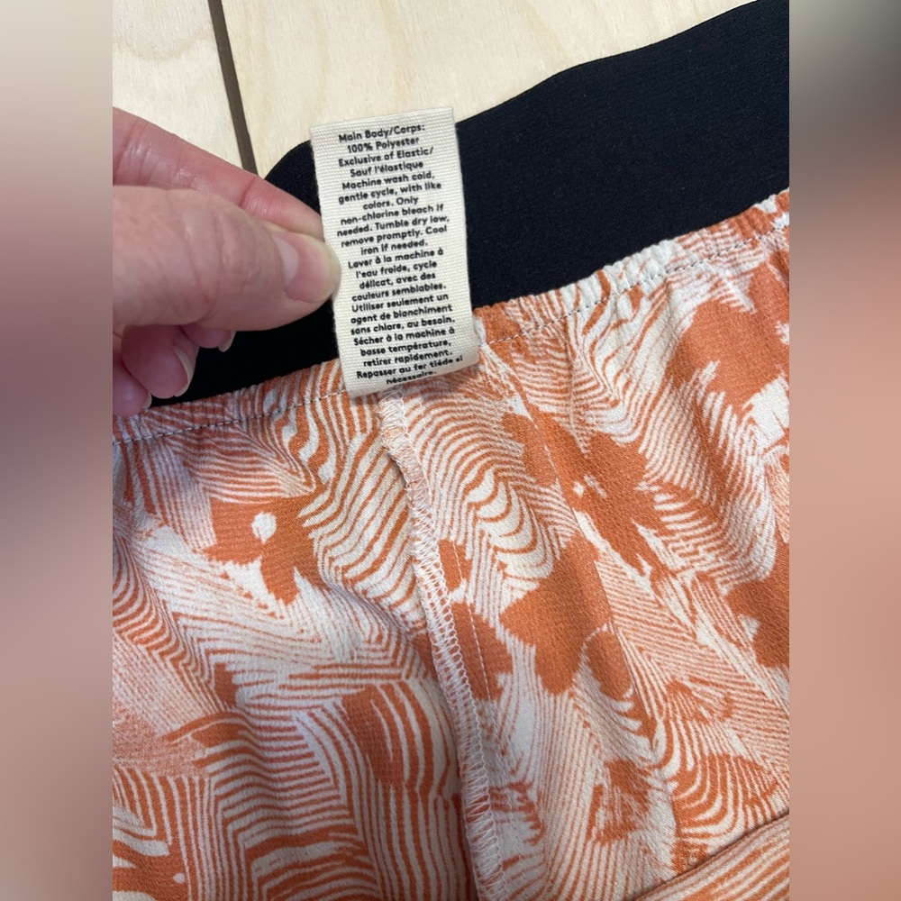 Open Edit Elastic Waist Orange and White Floral Shorts Size 2X Nordstrom - Picture 5 of 5